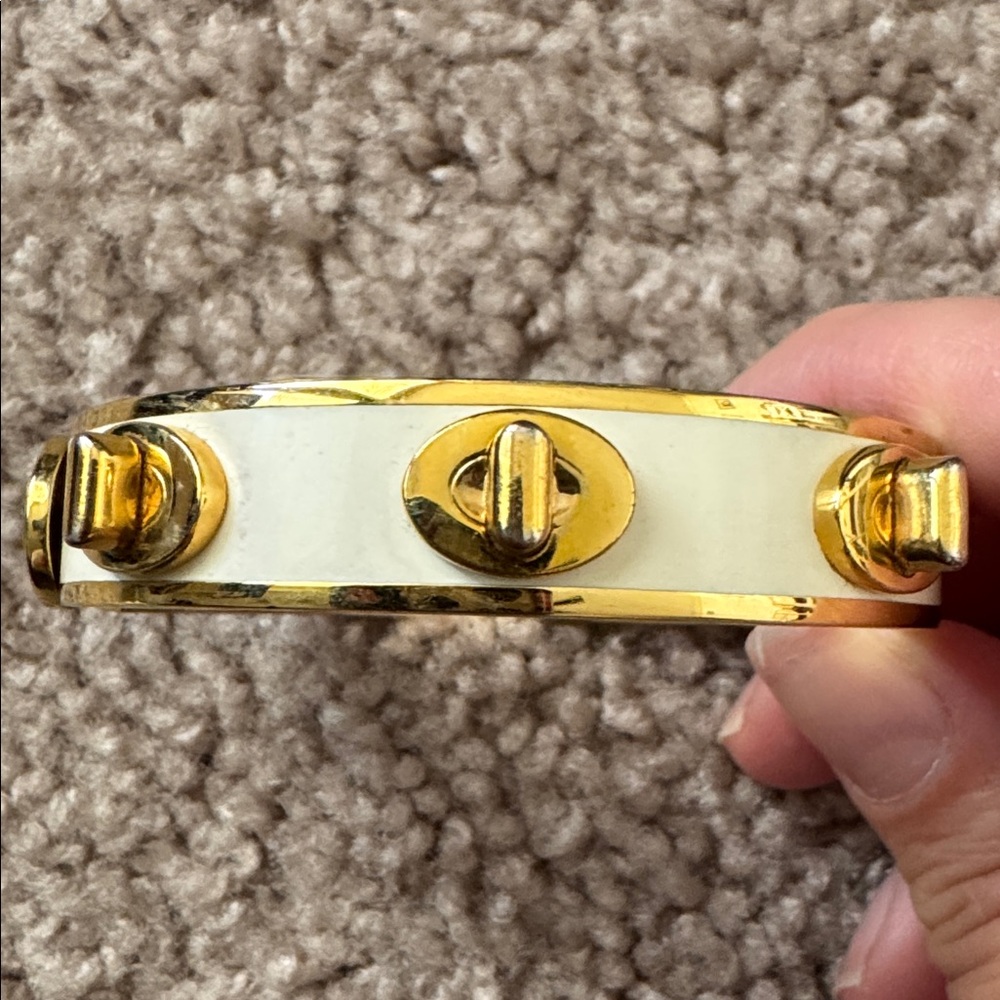 Coach Gold and Cream Bangle Bracelet